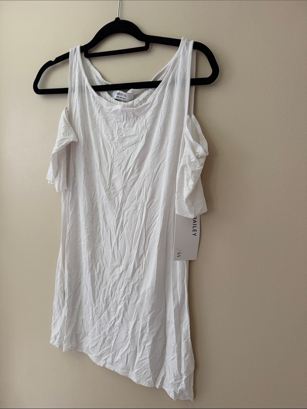 Bailey 44 White Cold-Shoulder Tank